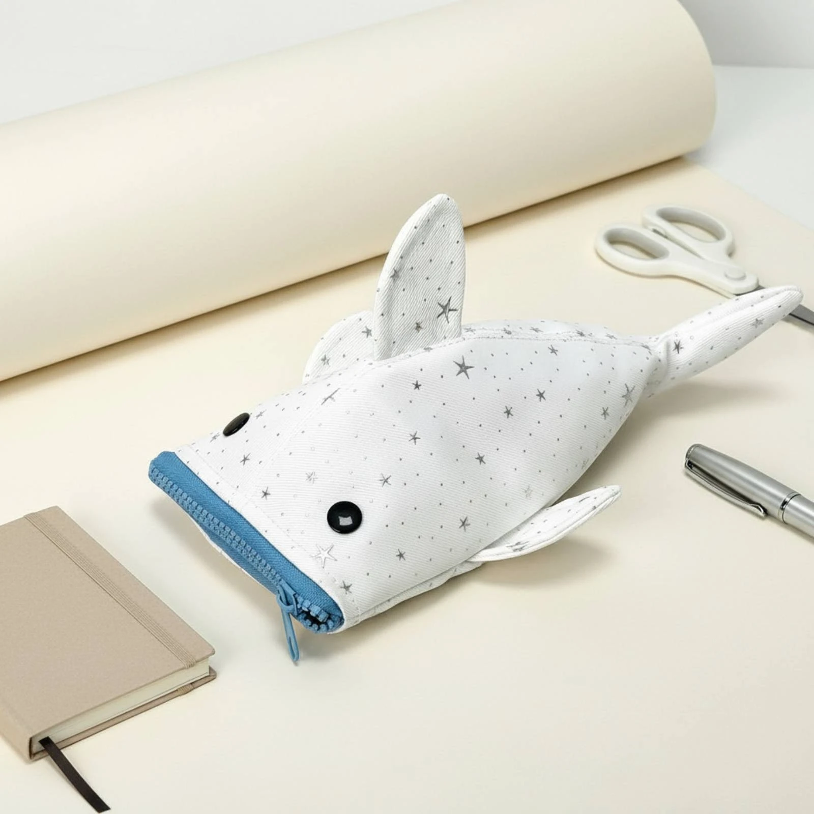 Shark Pencil Case Creative Pencil Pouch with Zipper Organizer Pouch Roomy Portable for Students, School, Desk