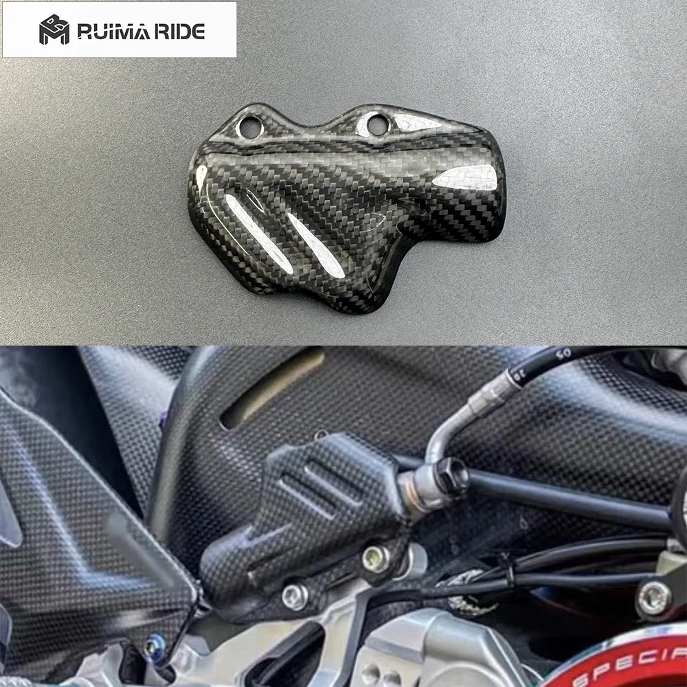 Motorcycle Carbon Fiber Rear Brake Pump Cover For DUCATI Panigale V4/S/R V2 899 959 1199 1299 Streetfighter V4/S Protection Cap