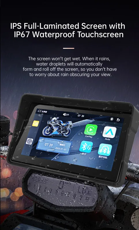Navegação GPS para Motocicleta com Tela Dupla Bluetooth — foto 4