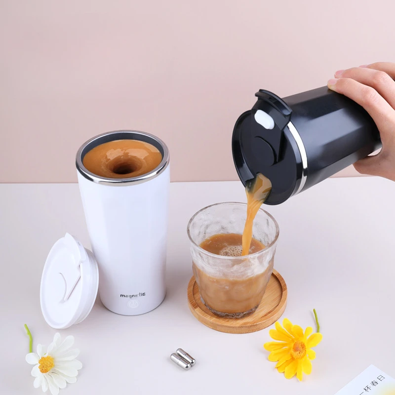Tasse magnétique automatique en acier inoxydable, mélangeur de café, tasse Assad, chargement USB, tasse de centre commercial intelligent avec couvercle étanche