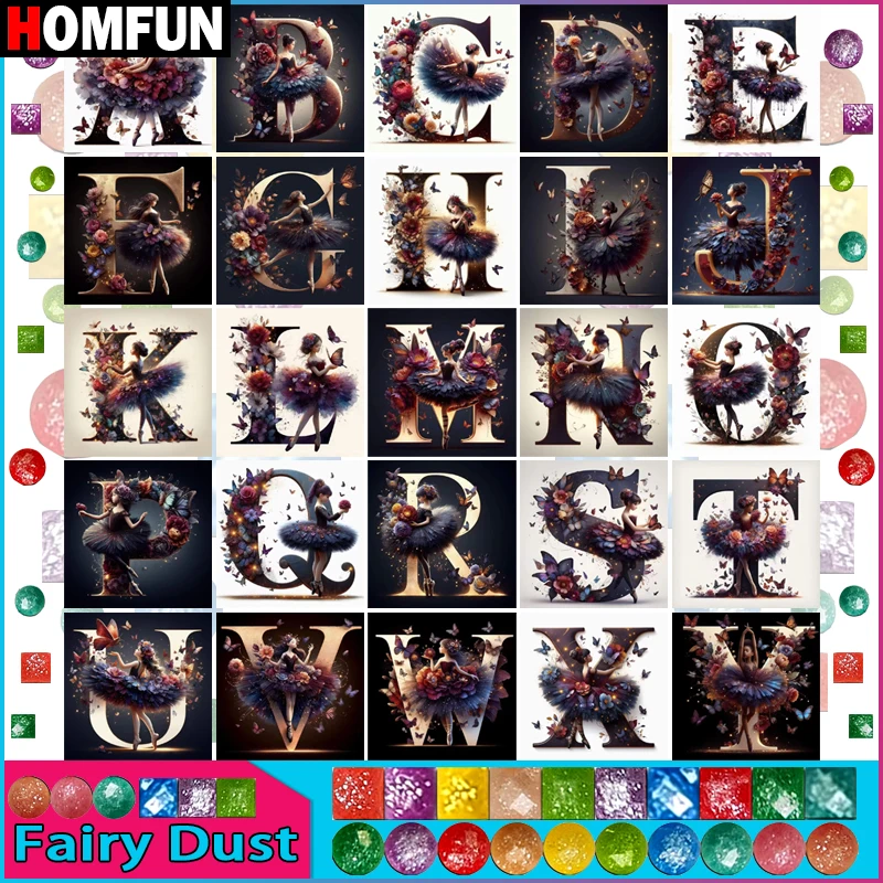 

HOMFUN сказочная пыль 5D Diy алмазная живопись вышивка крестиком "Алфавитная девушка буквы портрет" домашний декор полная алмазная вышивка