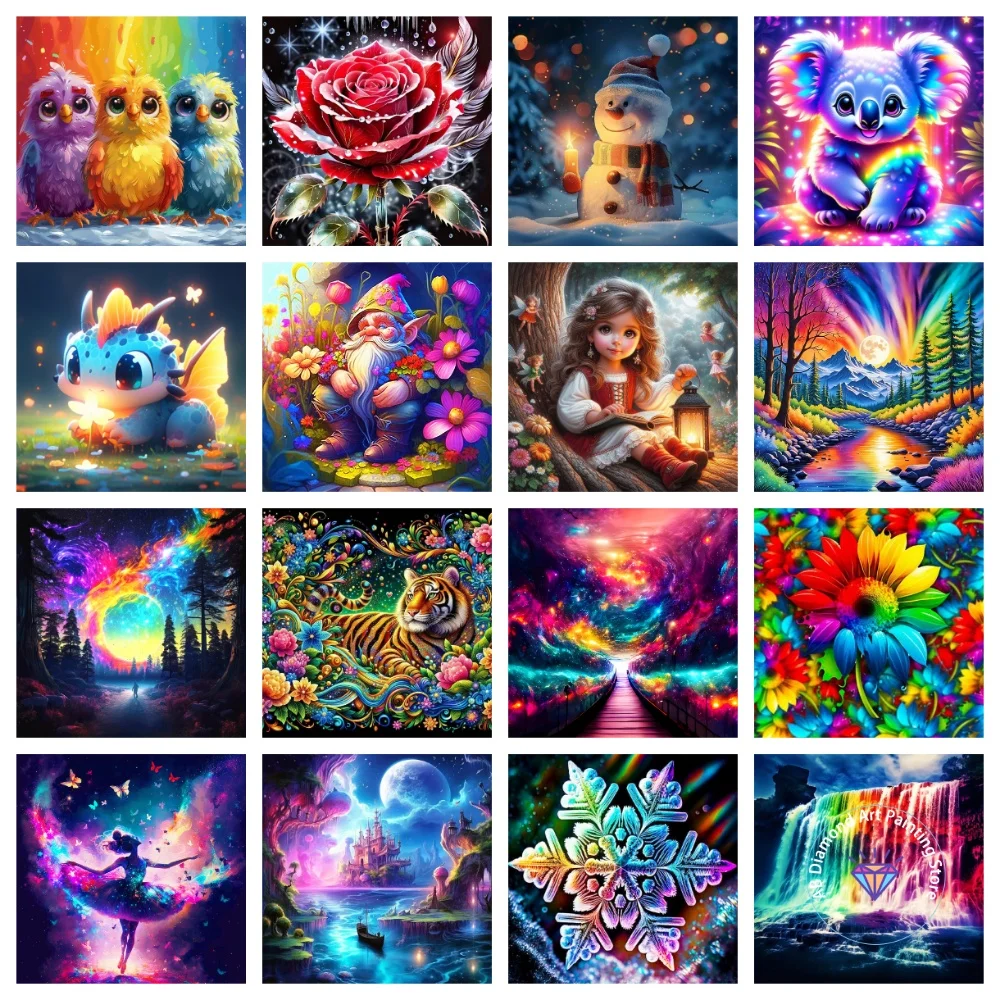 

New Colorful Flower AB Diamond Painting Kit Square Round Diamond 5D DIY Cross Embroidery Handmade Art Exquisite Gift Home Decor