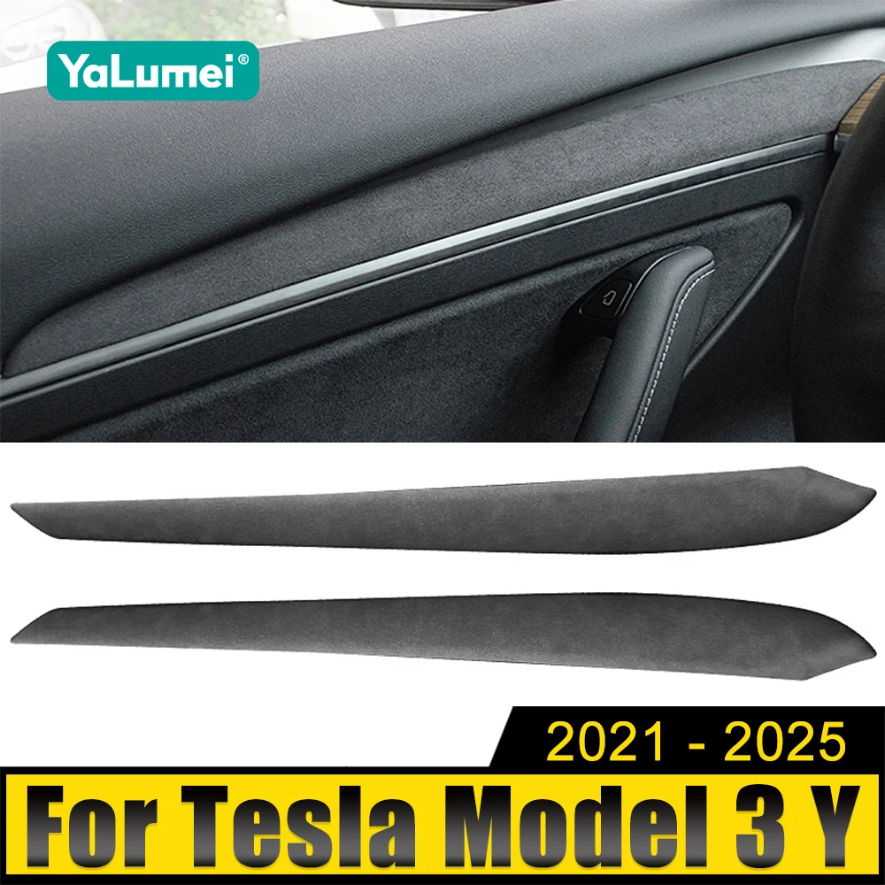 

ABS Car Door Handle Frame Trim Armrest Strip Decoration Cover Strip Stickers For Tesla Model 3 Y 2021 2022 2023 2024 2025