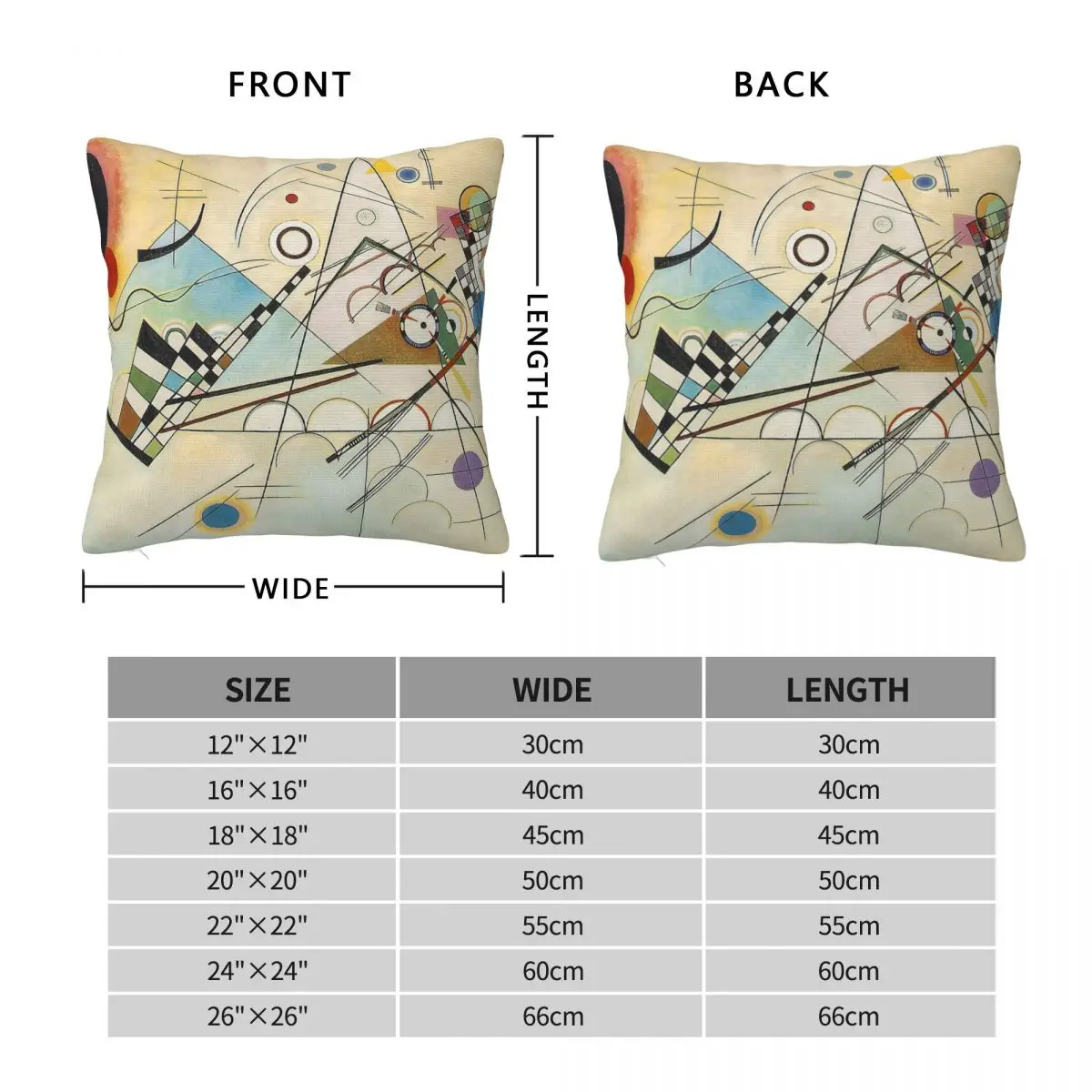 Wassily Kandinsky Composition Square Pillowcase Polyester Linen Velvet Creative Zip Decorative Sofa Seater Cushion Cover