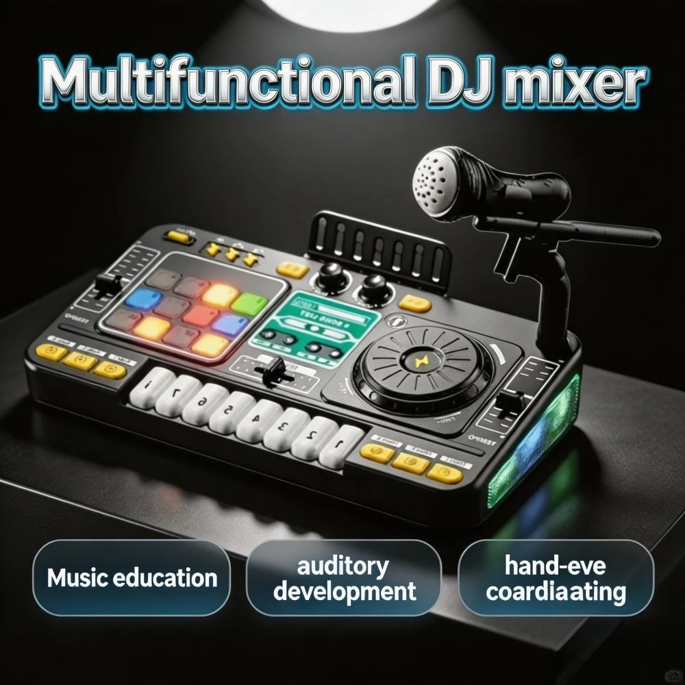 jouet-mixeur-de-musique-dj-multifonctionnel-instrument-electronique-amusant-avec-divers-effets-sonores-cadeau-d'anniversaire-ideal