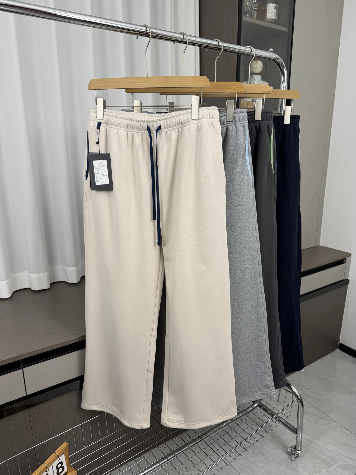 

ex Knitted Fce Lined Thi Winter Casual Pants Drapey Sle Warm Casual Trousers for Men And Women Straight Leg Fit