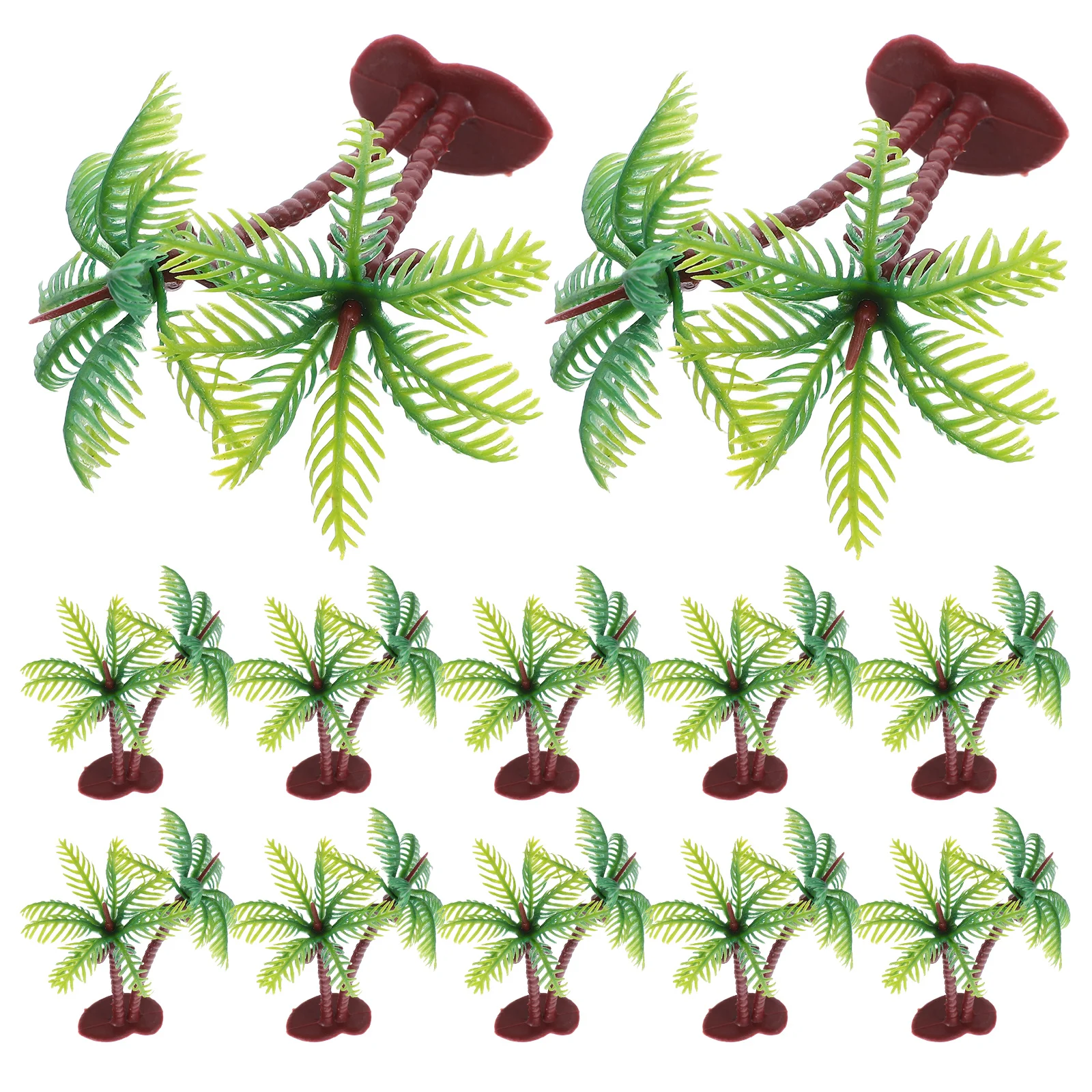 36 Uds. De palmeras de coco artificiales en miniatura para Diorama, mesa de arena, tren, paisaje, decoración de pecera, Mini paisaje de árboles de plástico