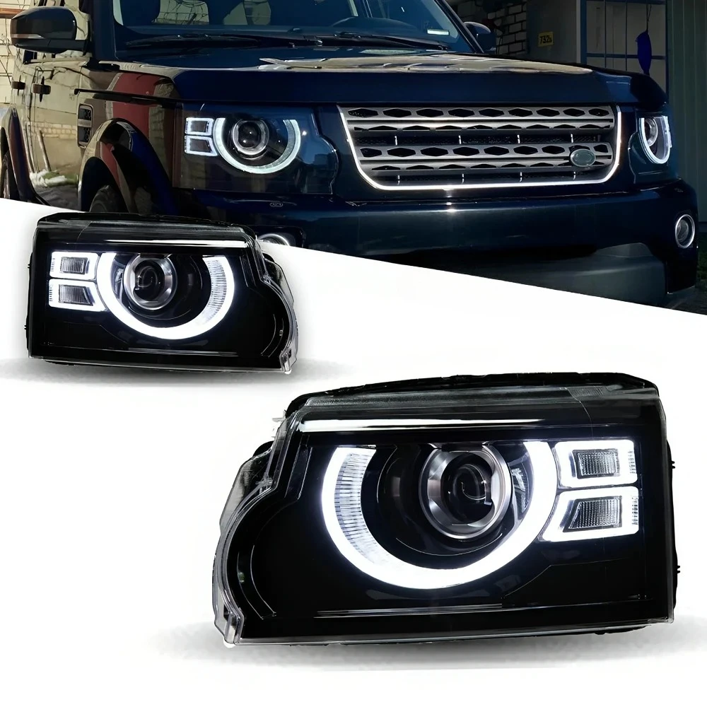 

Подходит для фар для LAND ROVER Discovery 4, светодиодные фары 2010-2017, автомобильный Стайлинг, DRL, сигнальная линза проектора, авто