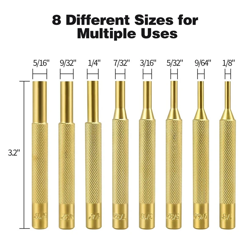 Roll Pin Punch Set With Storage Pouch, Smithing Punch Removing Repair Tools, With Bench Block Pin Punches And Hammer Easy To Use