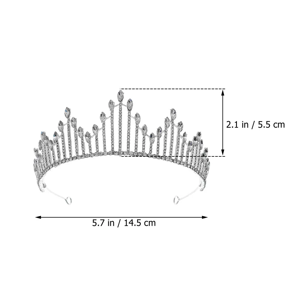 

Rhinestone Crown Headpiece Elegant Appearance Lightweight Material Women Bride Wedding Party Banquet Accessories