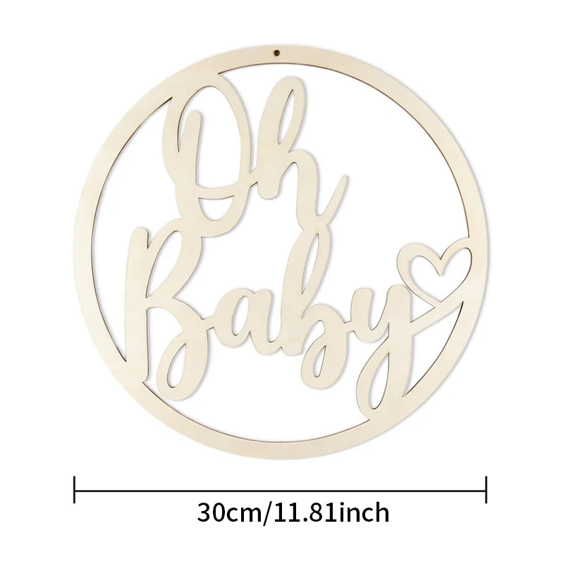 YOMDID Oh Baby Wood Sign Wooden Letter With String Birthday Shower Decoraion Gender Reveal Party Wall Sign Wedding Supplies