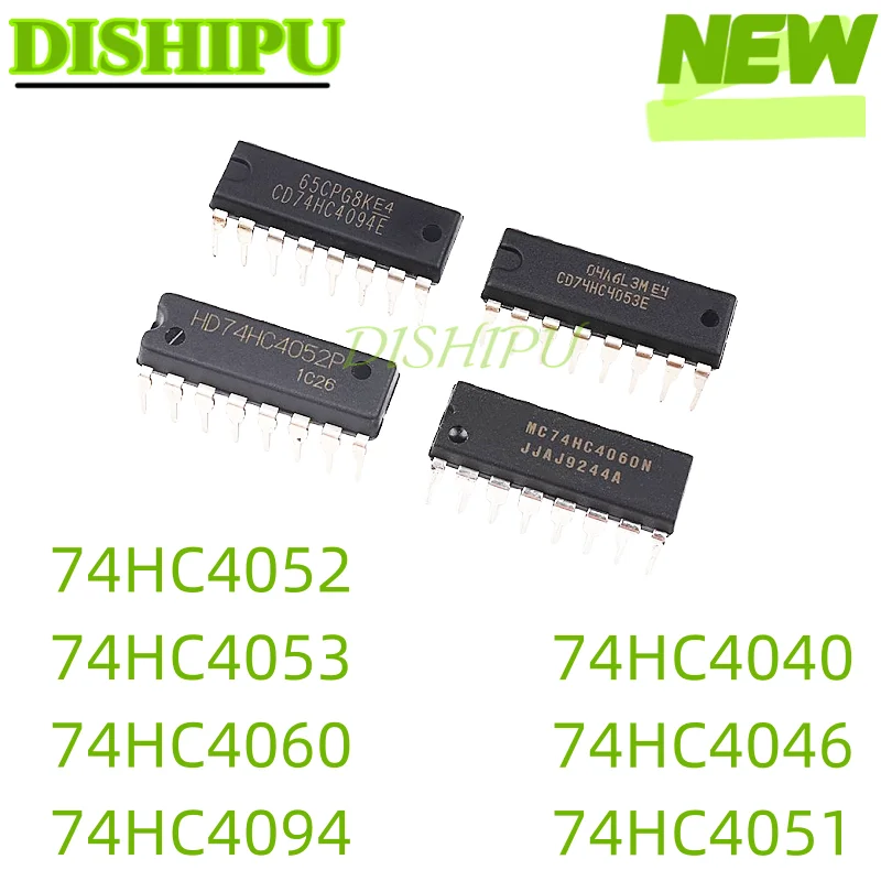 5PCS 74HC4040 74HC4046 74HC4051 74HC4052 74HC4053 74HC4060 74HC4094 Chip DIP-16