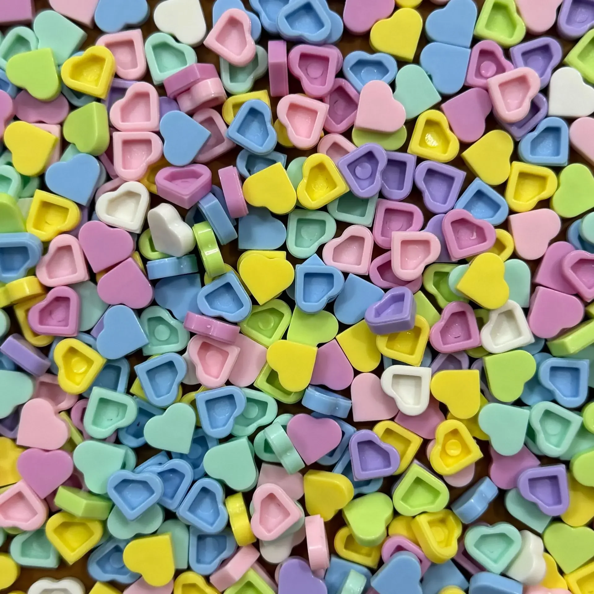 10-100g Crunchy Mini Heart Brick Particles, Handmade Squeeze Ball Fillers, DIY Craft Accessories for Creative Handmade Projects