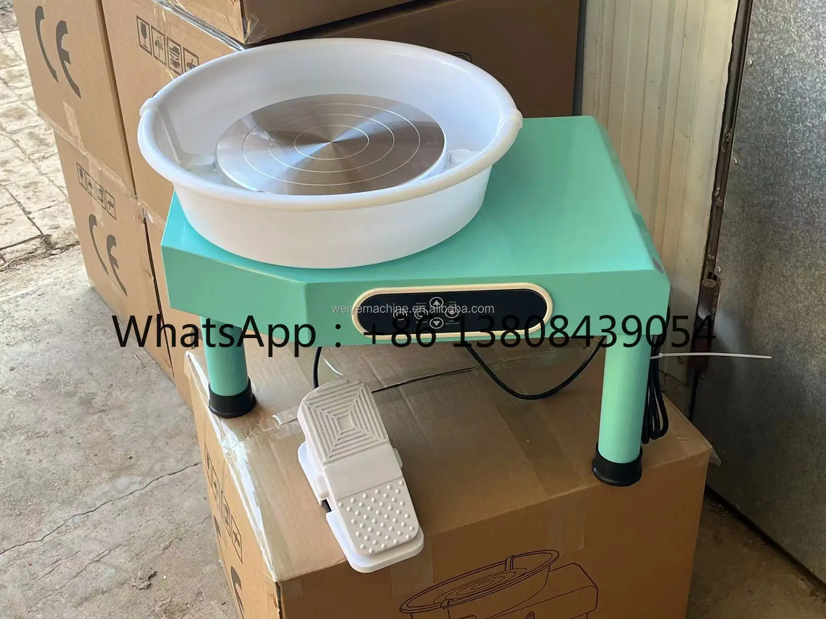 350W Electric Pottery Wheel Machine with Ceramic Forming Wheel and Foot Pedal High-Power Stepless Speed Pottery Machine