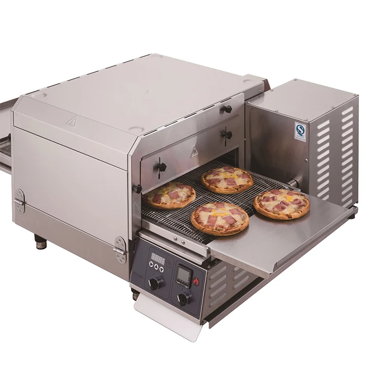 Horno de Pizza Automático con Cinta Transportadora a Gas, Horno de Pizza Comercial con Cinta Transportadora Eléctrica
