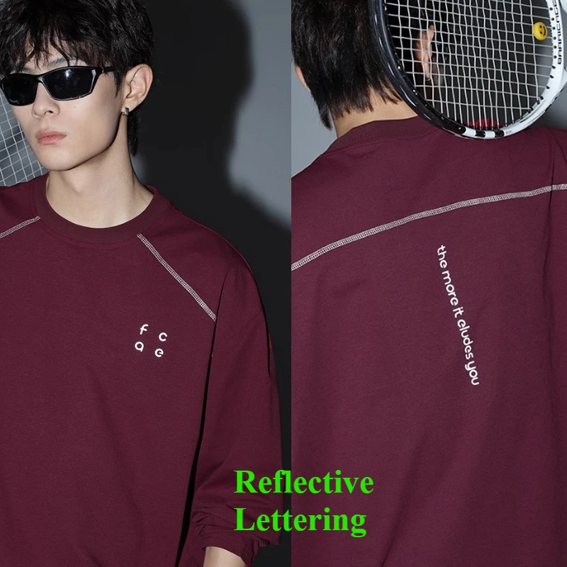 تي شيرت رجالي بأكمام راجلان قابل للتنفس وممتص للرطوبة |   غرزة متباينة فضفاضة بأكمام طويلة 2025 #2