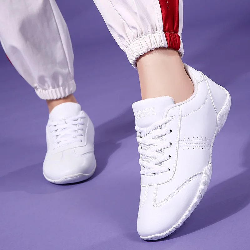 Children Sneakers Competitive Aerobics Shoes White Cheerleading Women Competition Shoes Fitness Training Dance Shoes