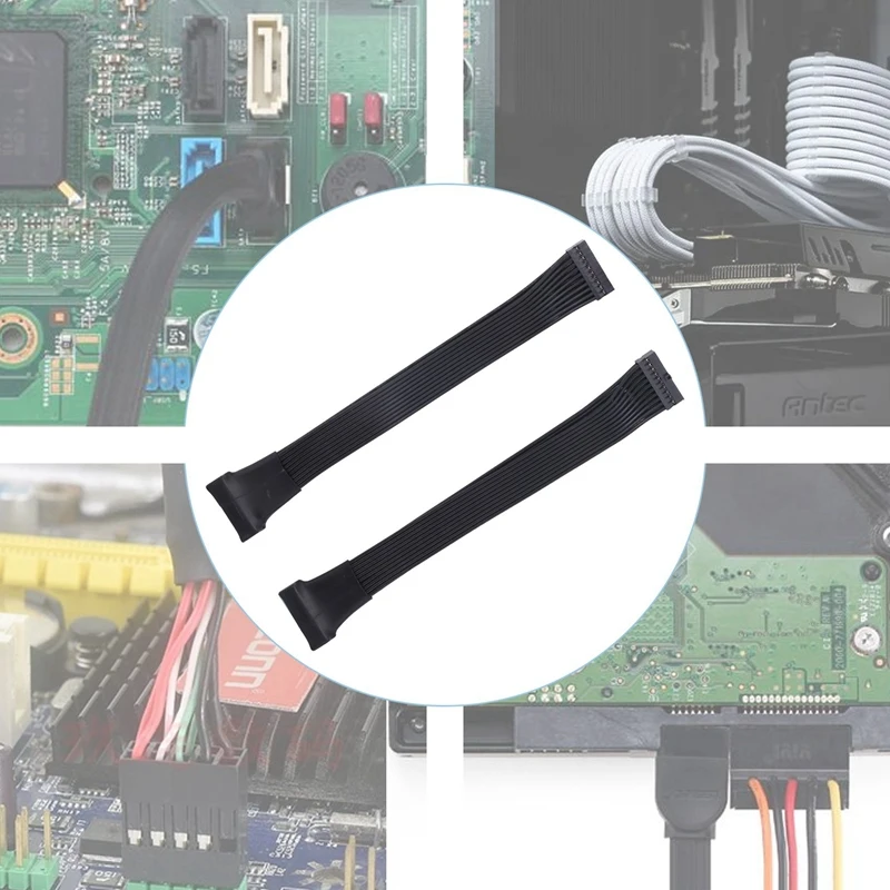 Cabo adaptador de cabeçalho de extensão interna USB 3.0 para placa-mãe, mini, pequeno, 20 pinos, 4,7 polegadas, 2 pacotes