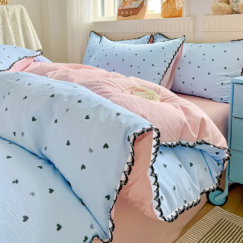 

Lace Style Comforter Cover Printed Duvets Cover Single/Double/Queen Size Quilts Cover funda nordica (Pillowcase Need Order)