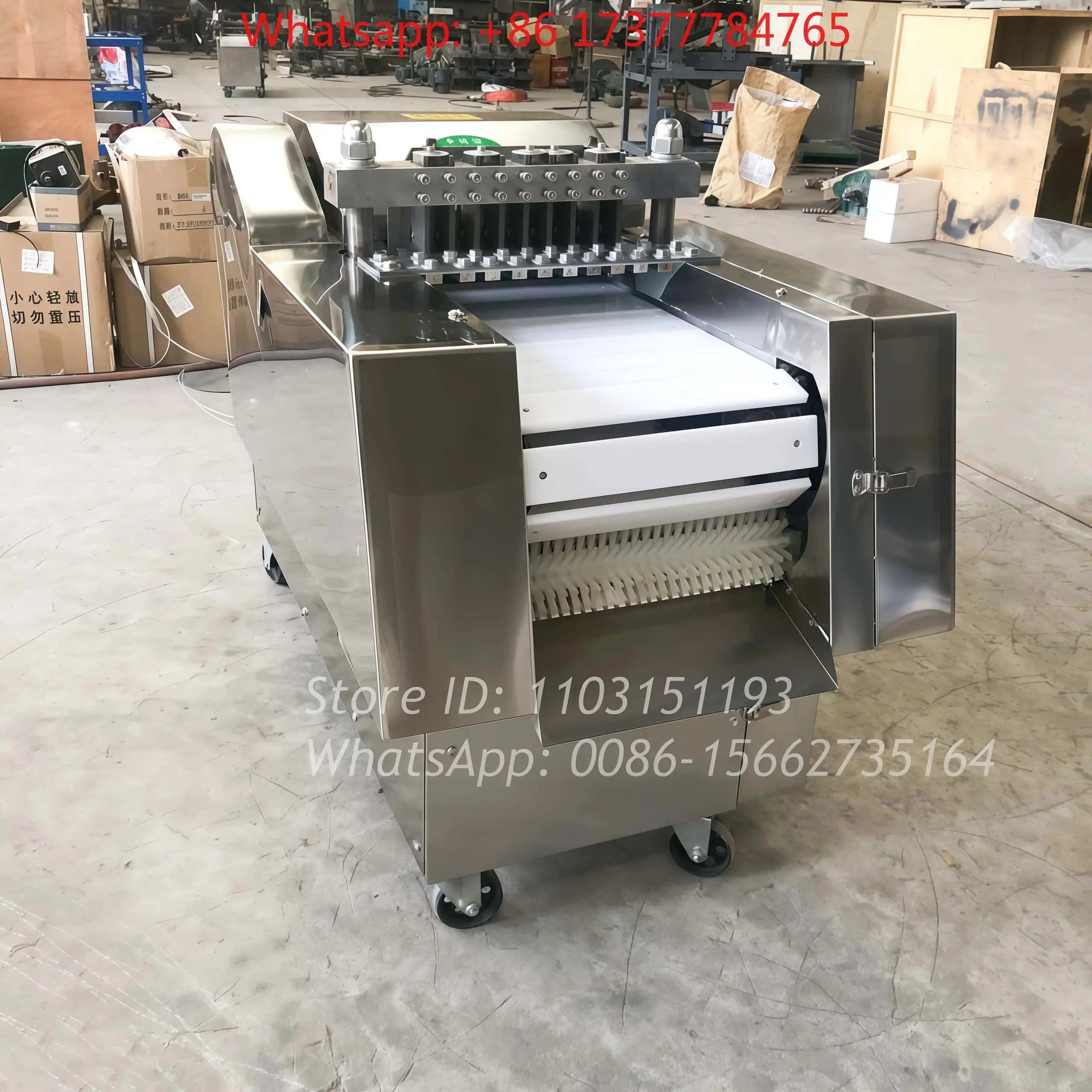 

Chicken Beef Pork Frozen Meat Slicer Industrial Semi-Automatic Cube Cutting Meat Dicer