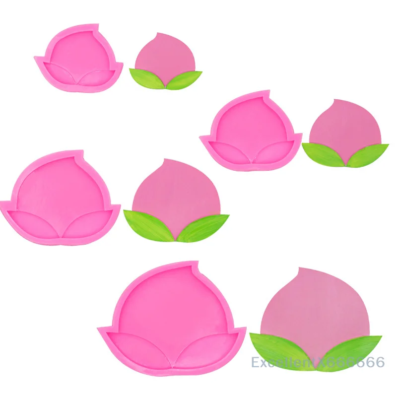 

3D Fruit Peach Soap Silicone Mold Clay Resin Mould Cupcake Topper Fondant Cake Decorating Tools Candy Chocolate Gumpaste Moulds