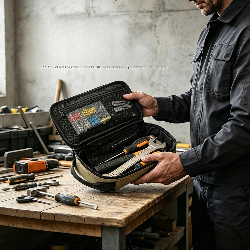 

Wear-resistant Oxford fabric portable hardware carrying tool bag, waterproof and multi-functional electrical tool bag