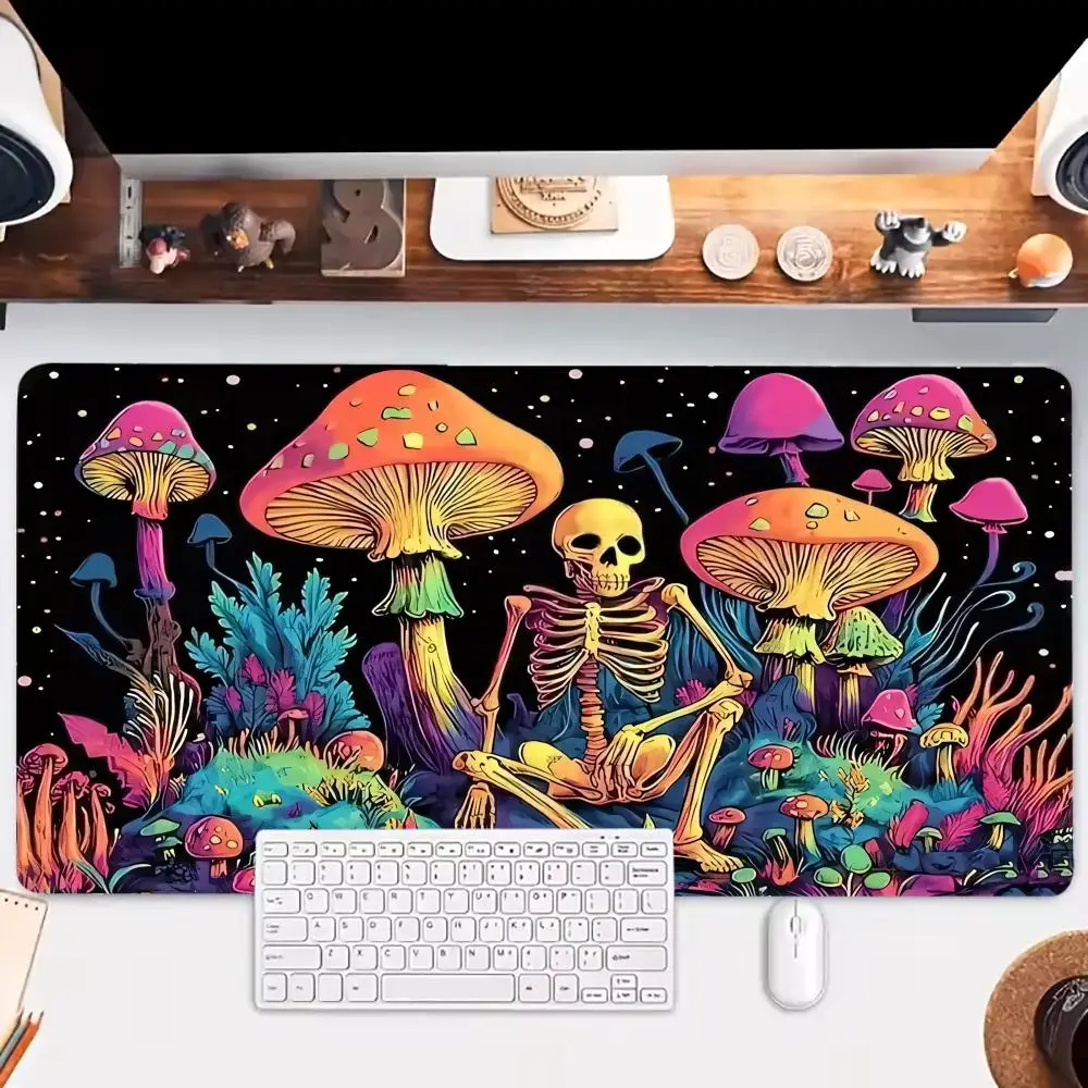 

Colorful mushroom skull Mouse Nootbook Game Rug Pad Large Gaming Mousepads Non-slip Gamer Keyboard Laptop Tablet Mat PC Playmat