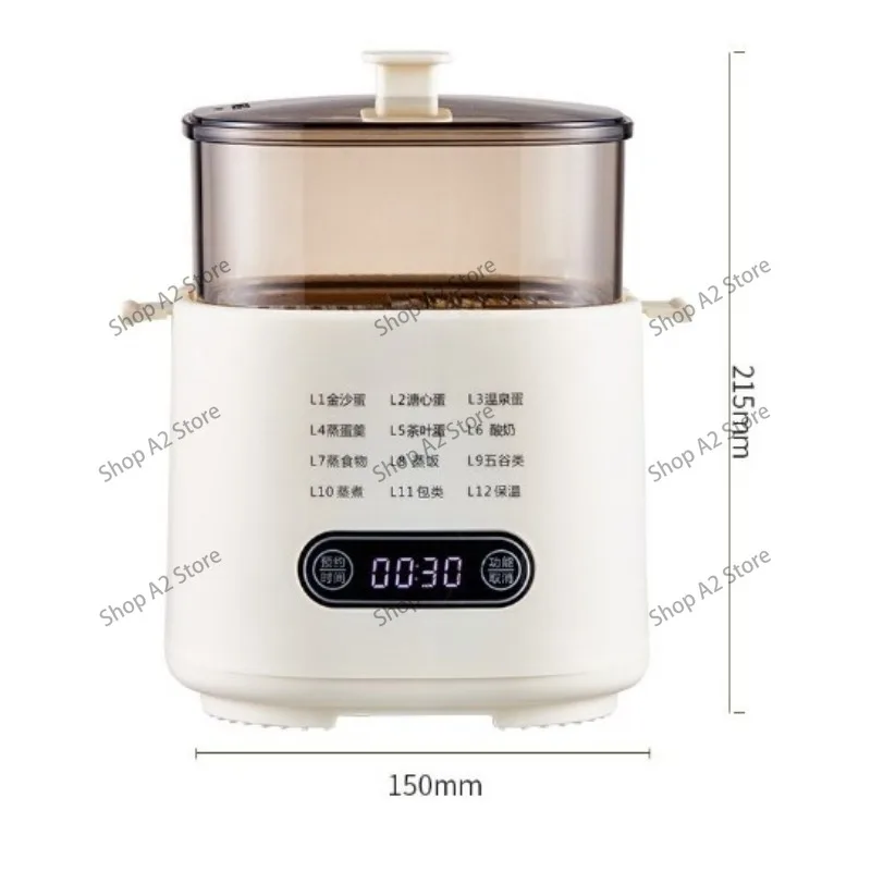 300W Multifunctional Electric Egg Cooker, Automatic Breakfast Steamer with Timer for Boiled Eggs & Egg Custard Home Kitchen Use