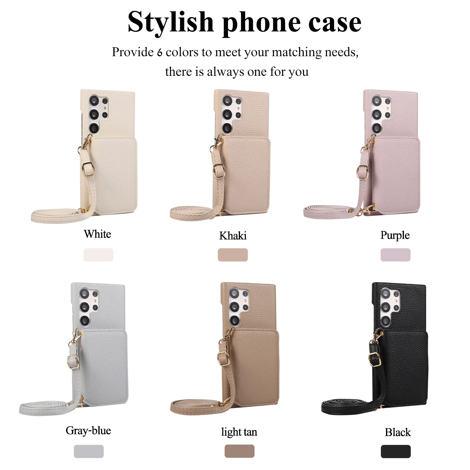 Crossbody Cards Bag Leather Wallet Case For Samsung Galaxy S25 S24 Ultra S22 Plus S23 FE A15 A55 A35 A54 A14 A34 Lanyard Cover