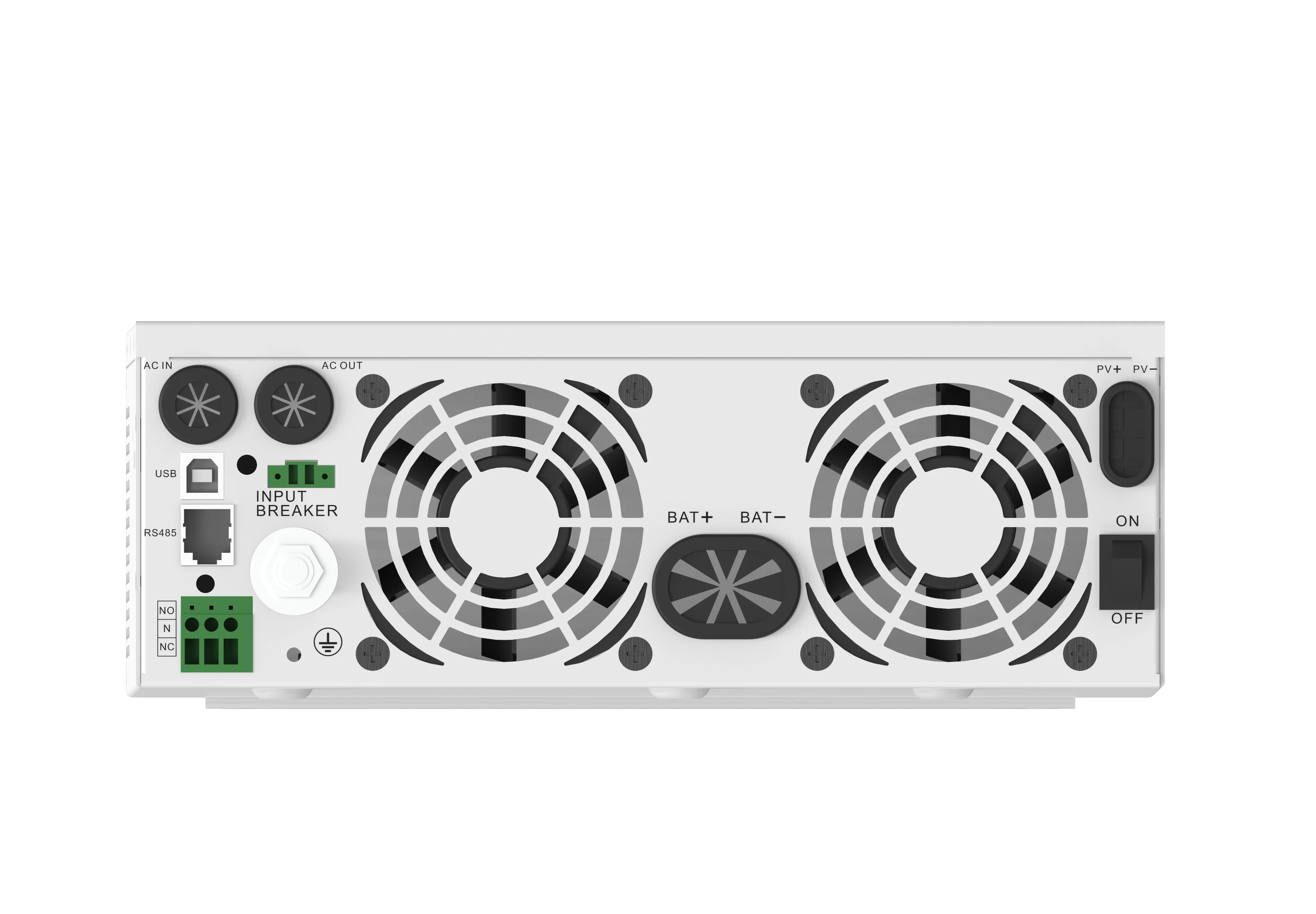 GTMT Inverter Pengisi Daya Surya Semua Dalam Satu HSI 3500 Tegangan Baterai Terukur 24V Daya Output Terukur 3500WBypass Arus Kelebihan Beban 30A