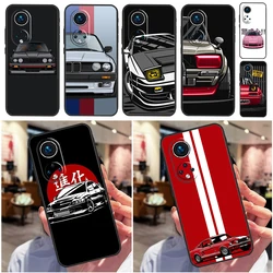 Japan JDM Sports Car Case For Honor 50 70 80 X7 X8 X9 Cover For Huawei Nova 5T P20 P30 P40 Lite P50 Mate 50 Pro