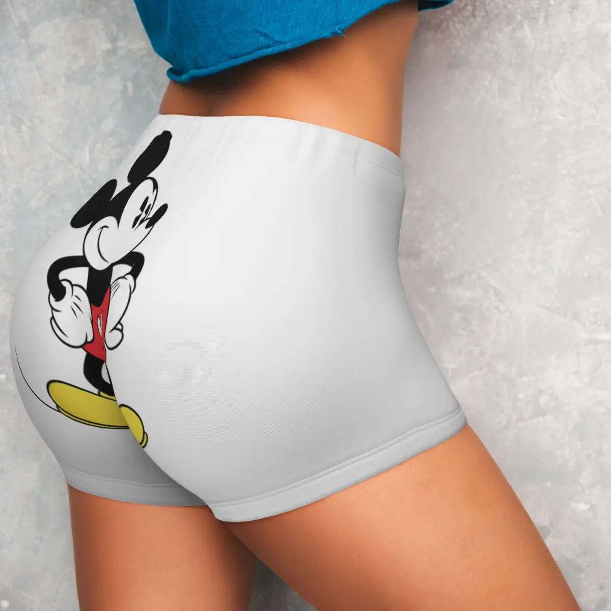 Women's Workout Yoga Short Mickey Mouse High Waist Shorts Butt Fitness Pants Tights