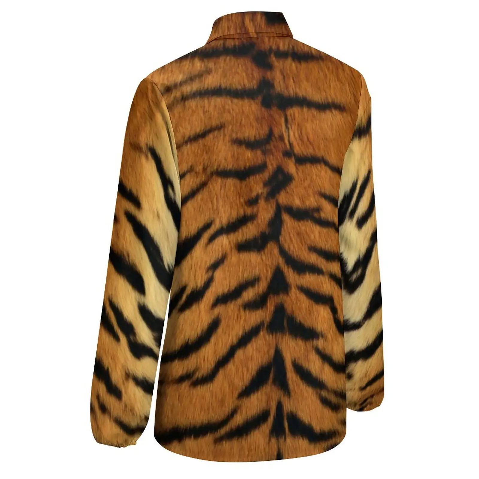 Tiger Skin Print Blouse Modern Animal Cool Printed Blouses Women Street Fashion Shirts Summer Long-Sleeve Oversized Tops