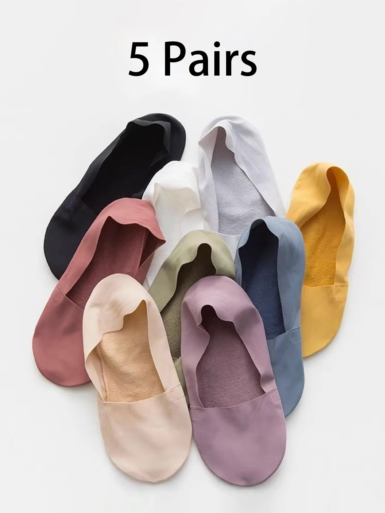 

5 пар высококачественных одинаковых повседневных носков, женские невидимые носки с низким вырезом, дышащие силиконовые нескользящие удобные подошвы