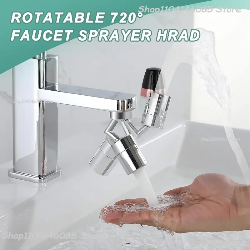 

720 Rotatable Tap Splash-proof Faucet Sprayer Head Water Saving Plastic Splash Tap Head Wash Basin Tap Extender Adapter