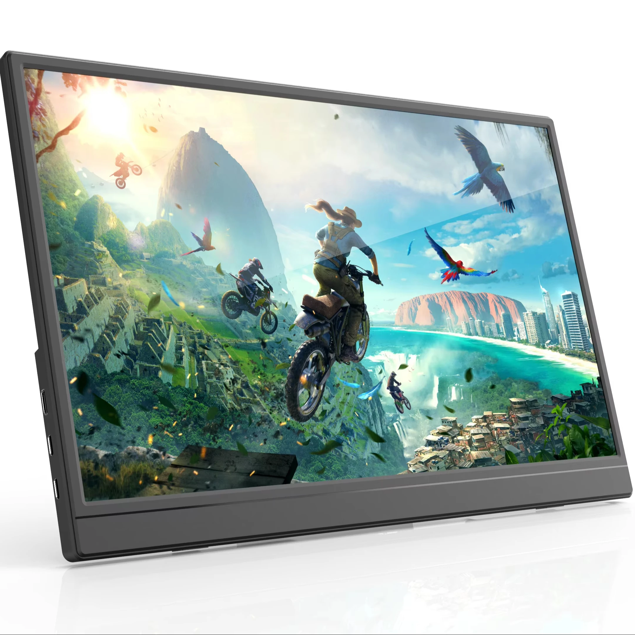 

15.6 Inch Portable Monitor Wireless Display New Display Supports WiFi Miracast for HDMI Phone Mirroring Laptops 180°Adjustable