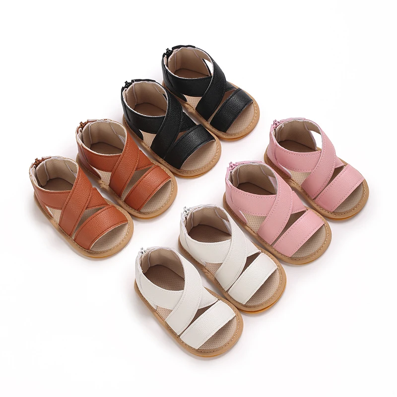 

Summer New Fashion Girl Sandals 0-18 Months Baby Open Toe Zipper Comfortable And Cool Casual Shoes