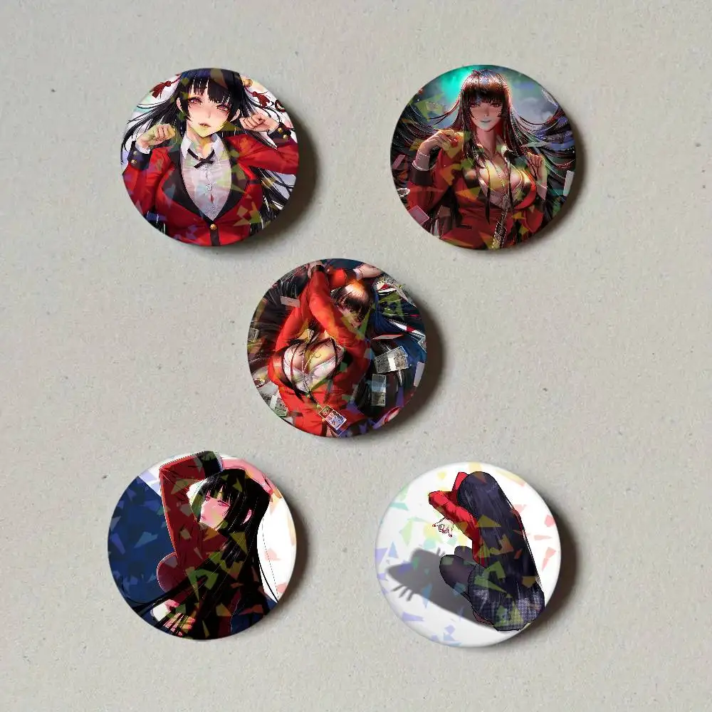 Anime Y-Yumeko Jabami Laser Button Pins Backpack Clothing Decor Brooch Fiction Badge Jewelry Gifts