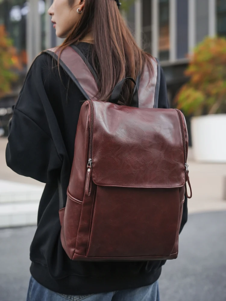 

American Retro Sle Soft Leather Double oulder Bag for Men And Women Commuter Travel Bapa Large Capaci orm Design