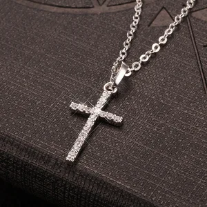 Hot Selling Jewelry Cross Pendant Necklace Dengan Zircon Desain Modis Dan Personal Rantai Leher Hip Hop Populer 12 kalung musik penjualan terbaik - №