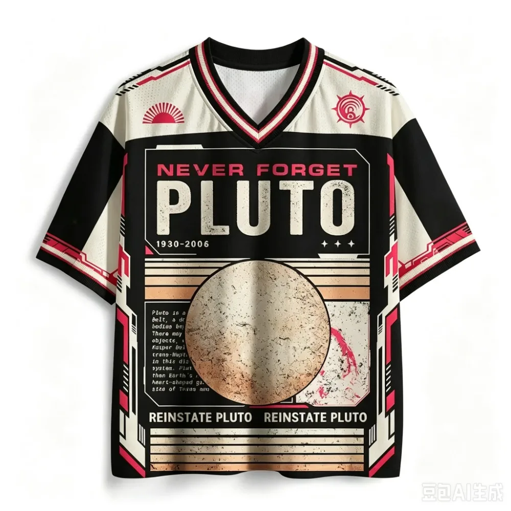 Pluto Theme Punk Style 3D Print Sport Quick-dry Breatha Men V-neck Plus-size T-Shirt Outdoor Street Casual Parent-Child Clothing