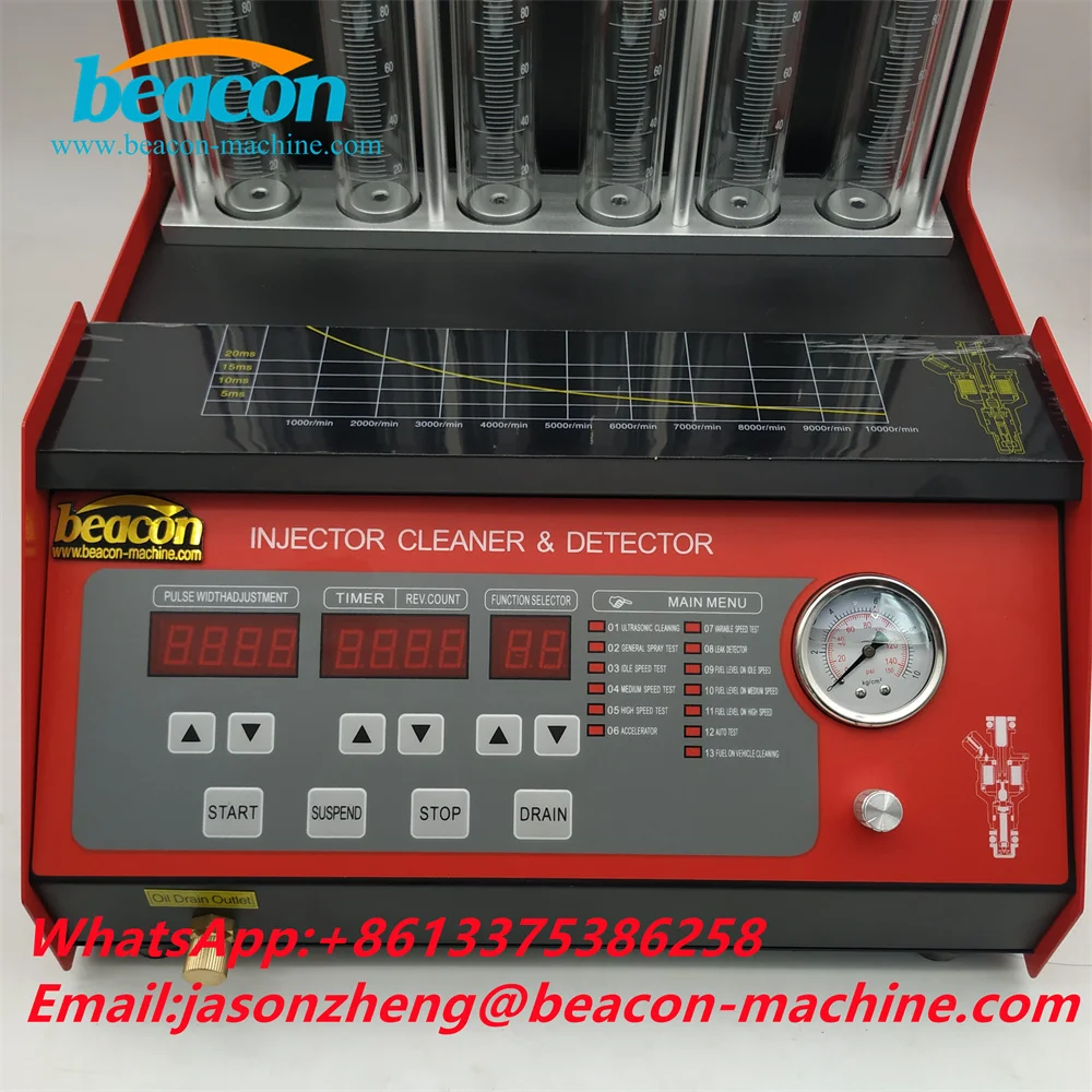 

BC-6C 6 Cylinders Injector Gasoline Fuel Injector Tester with Ultrasonic Cleaner