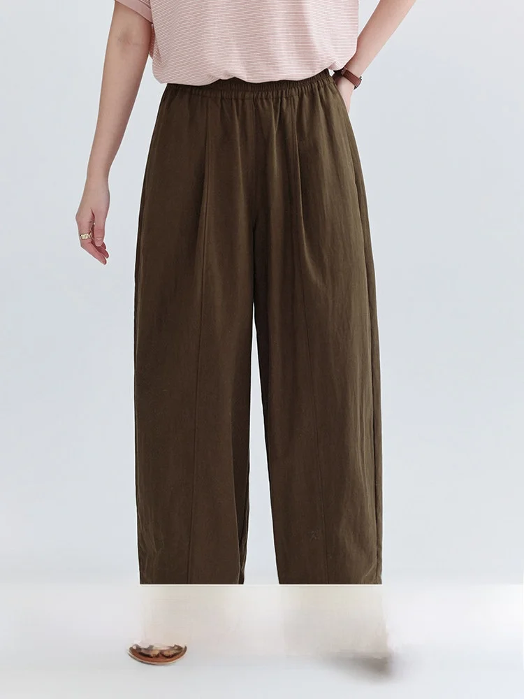 

North Island AMUU Original Casual Elastic Waist Nine-Piece Pants Women Summer New Versatile Wide-Leg Carrot Pants