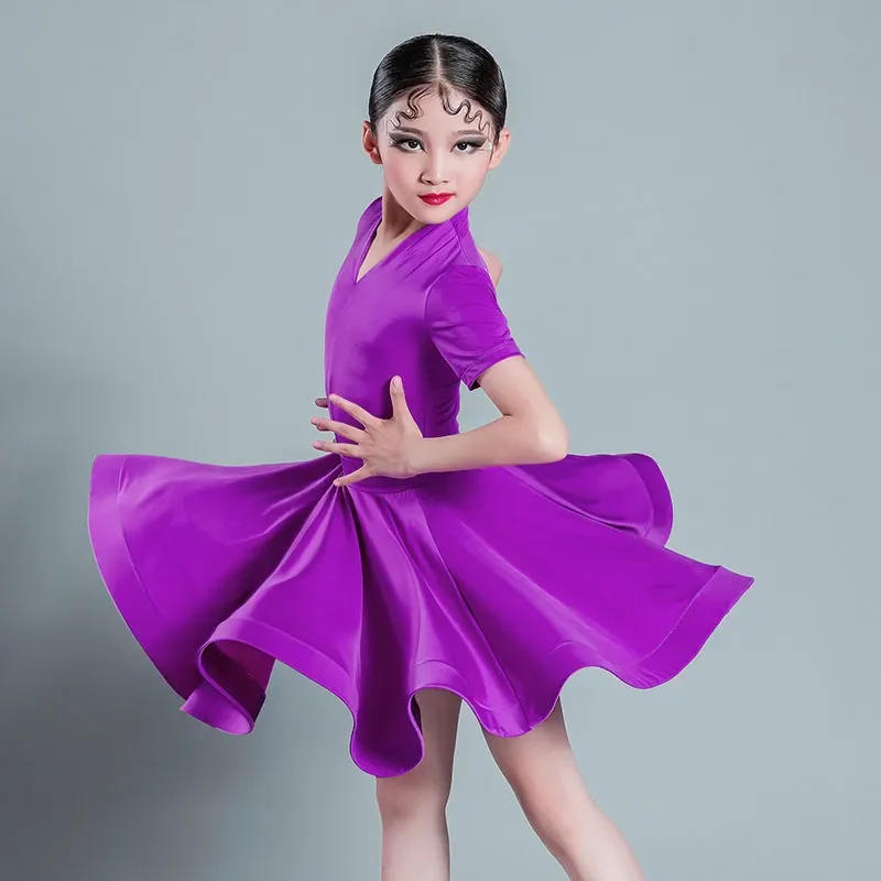 2025 여자 라틴 댄스 드레스 전문 경쟁 의류 긴 소매 형광 컬러 드레스 차차 룸바 댄스웨어