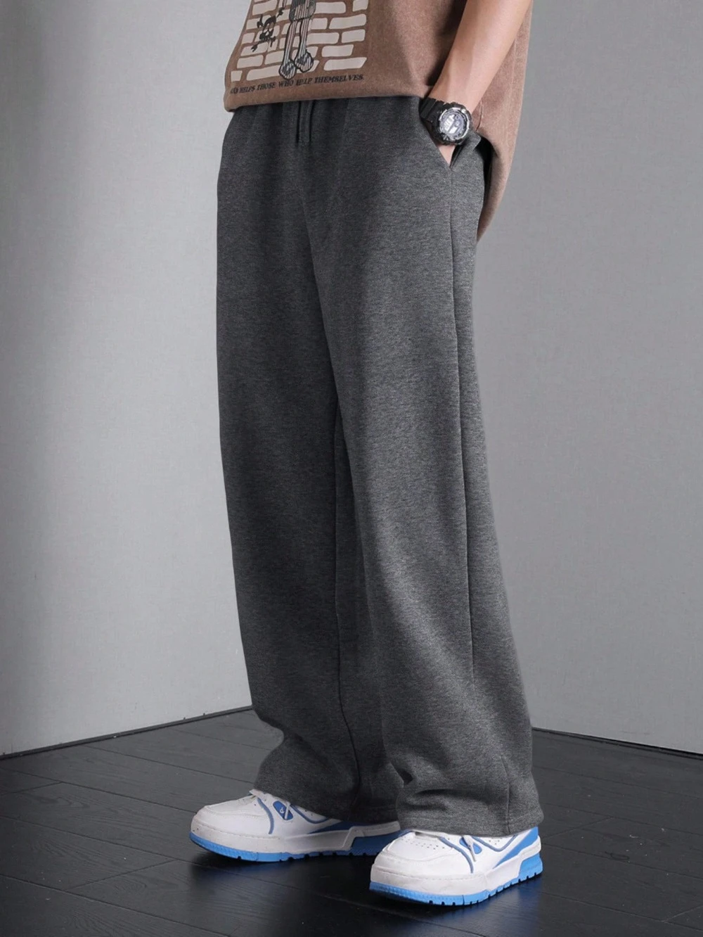 

Повседневная однотонная уличная одежда для подростков с детальными украшениями, удобная для поездок на работу, повседневная повседневная одежда на осень и зиму.