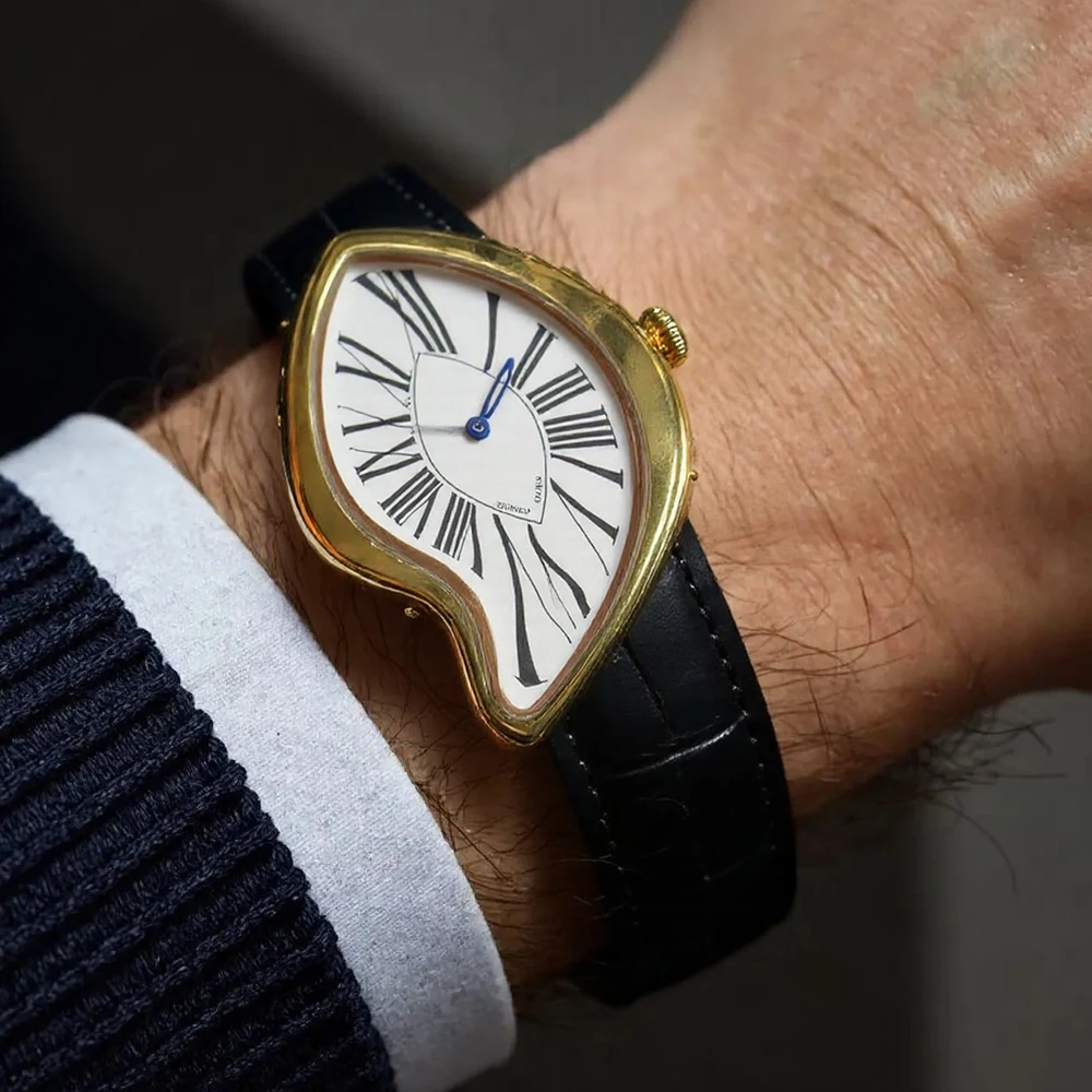 

Fashion Y2k High Quality Quartz Watch Men Twisted Case Business Mens Watches Top Luxury Leather Waterproof Watch Clock Gift