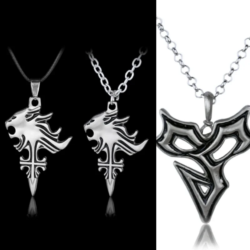 Final Fantasy VIII Keychain Sleeping Lion Heart Griever Squall Leonhart Lion Head Necklaces Pendants Fashion Men Women Jewelry
