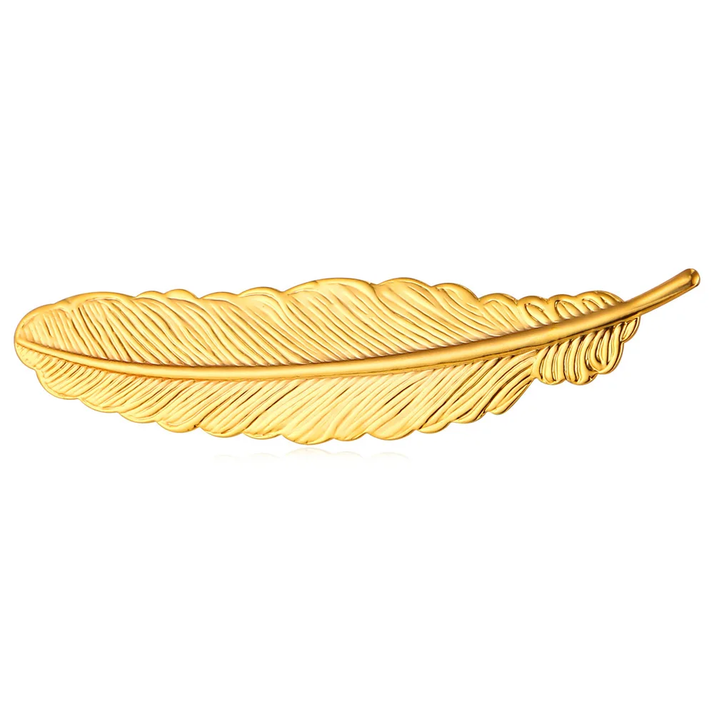 

Collare Feather Brooches For Women Gold/Rose Gold/Black/Silver Color Brooches and Pins Men Jewelry Wholesale B129