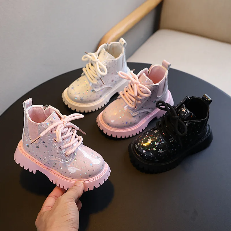 Spring Autumn Children's Fashionable Cute Short Boots Korean Version All-match Soft Soled Girls Without Velvet Ankle Boots