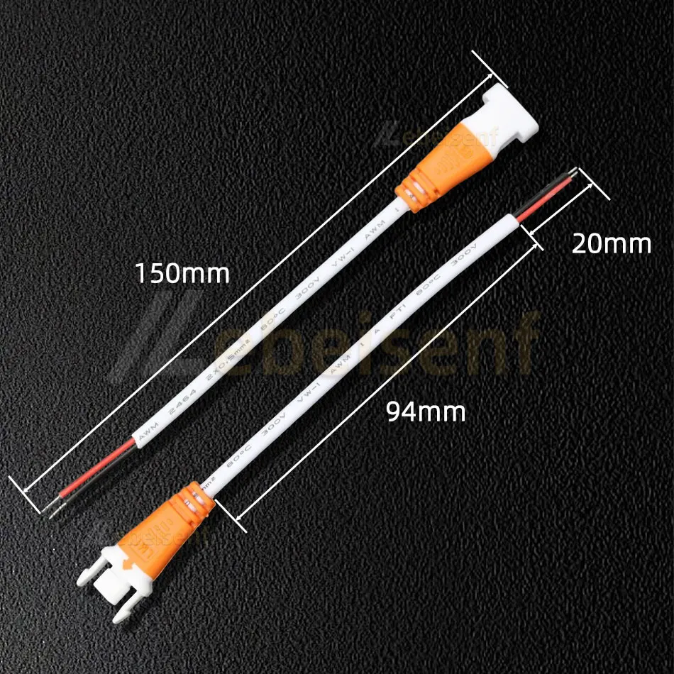 5/10Pc LED Power Connectors with Lock Buckle 15cm length cable Male Female jack 2-Pin Plug Pitch 3mm for driver LED Strip Lights